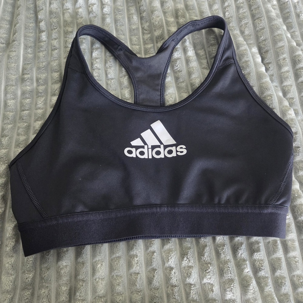 Adidas Racerback Womens Sports Bra Black M Gym Activewear Compression Medium